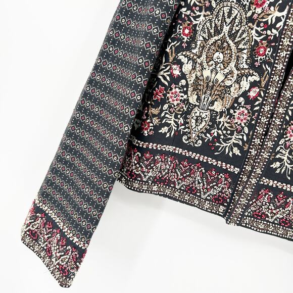 NWT Soft Surroundings Womens Sequin Beaded‎ Mandala Bolero Crop Blazer Jacket 1X - Picture 3 of 10